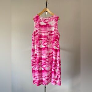 Cudal Duds Cotton Jersey Cloudscape Tie-
Dye Boatneck Dress 100% algodón jersey,